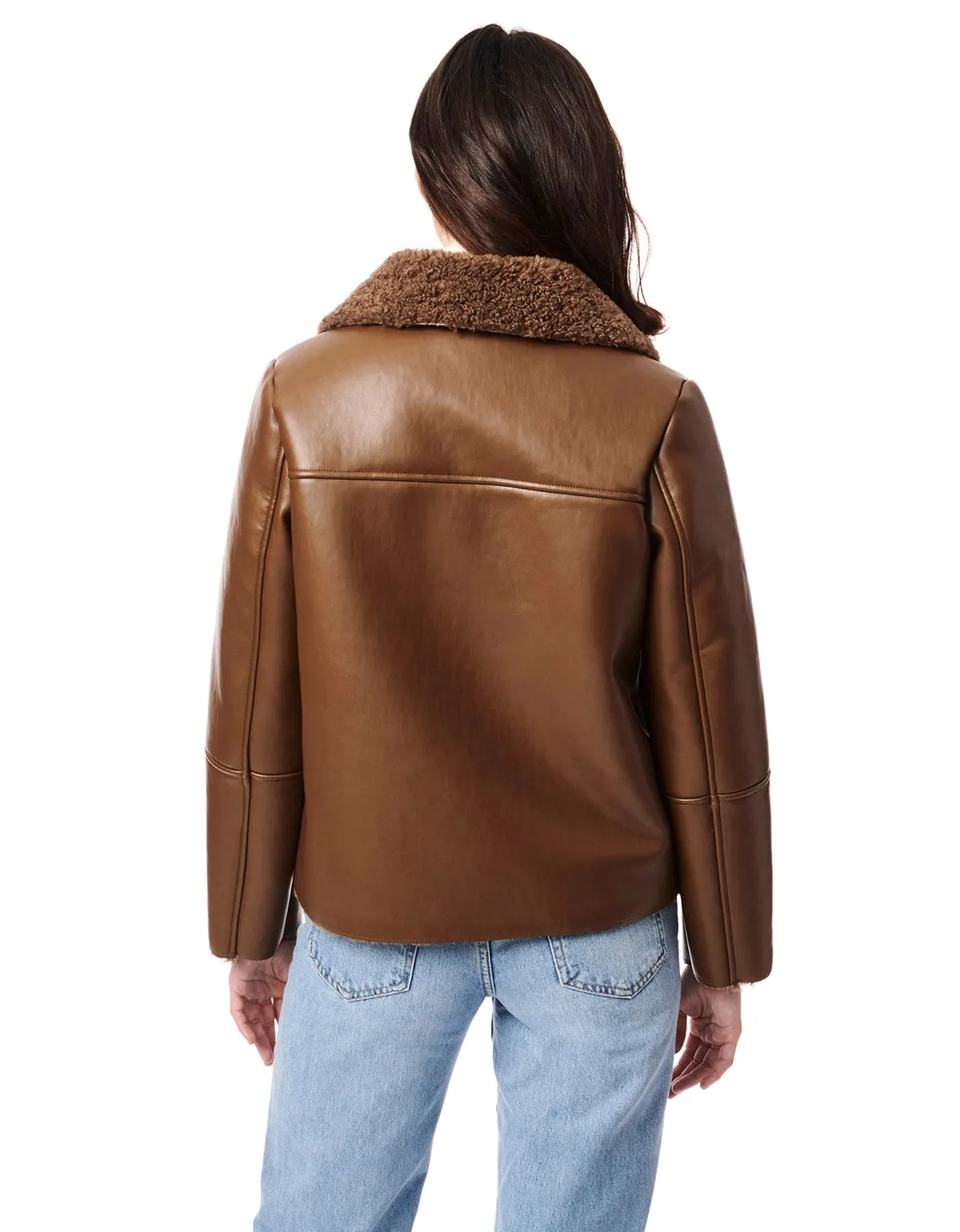 Chocolate Brown Faux Sherpa Jacket