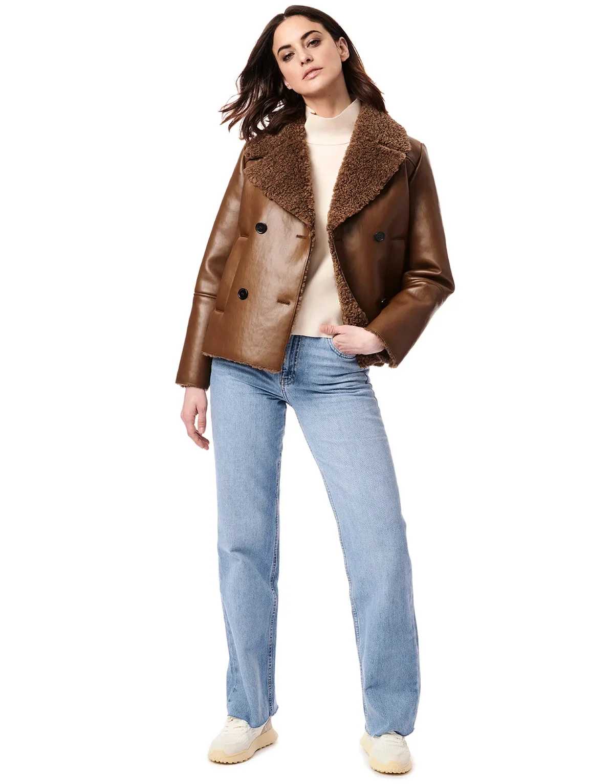 Chocolate Brown Faux Sherpa Jacket