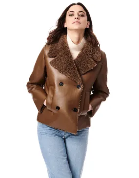 Chocolate Brown Faux Sherpa Jacket