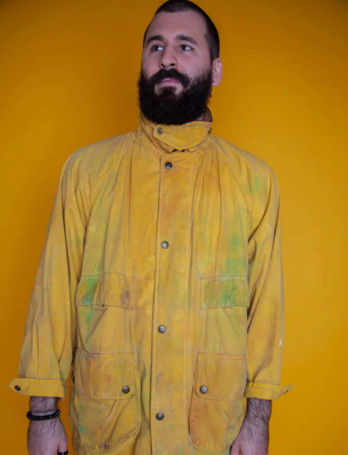 Color-Washed Yellow Rain Jacket