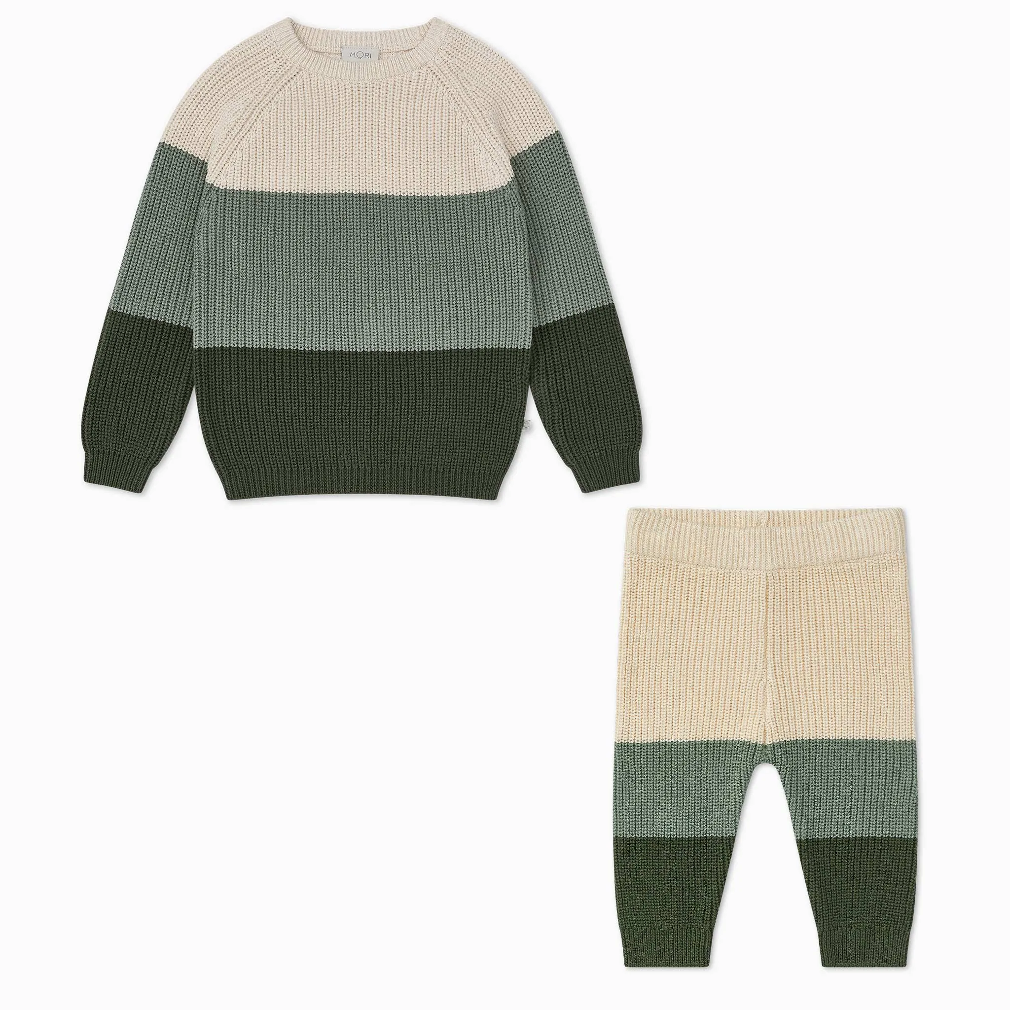 Colorblock Sweater & Knitted Leggings Outfit