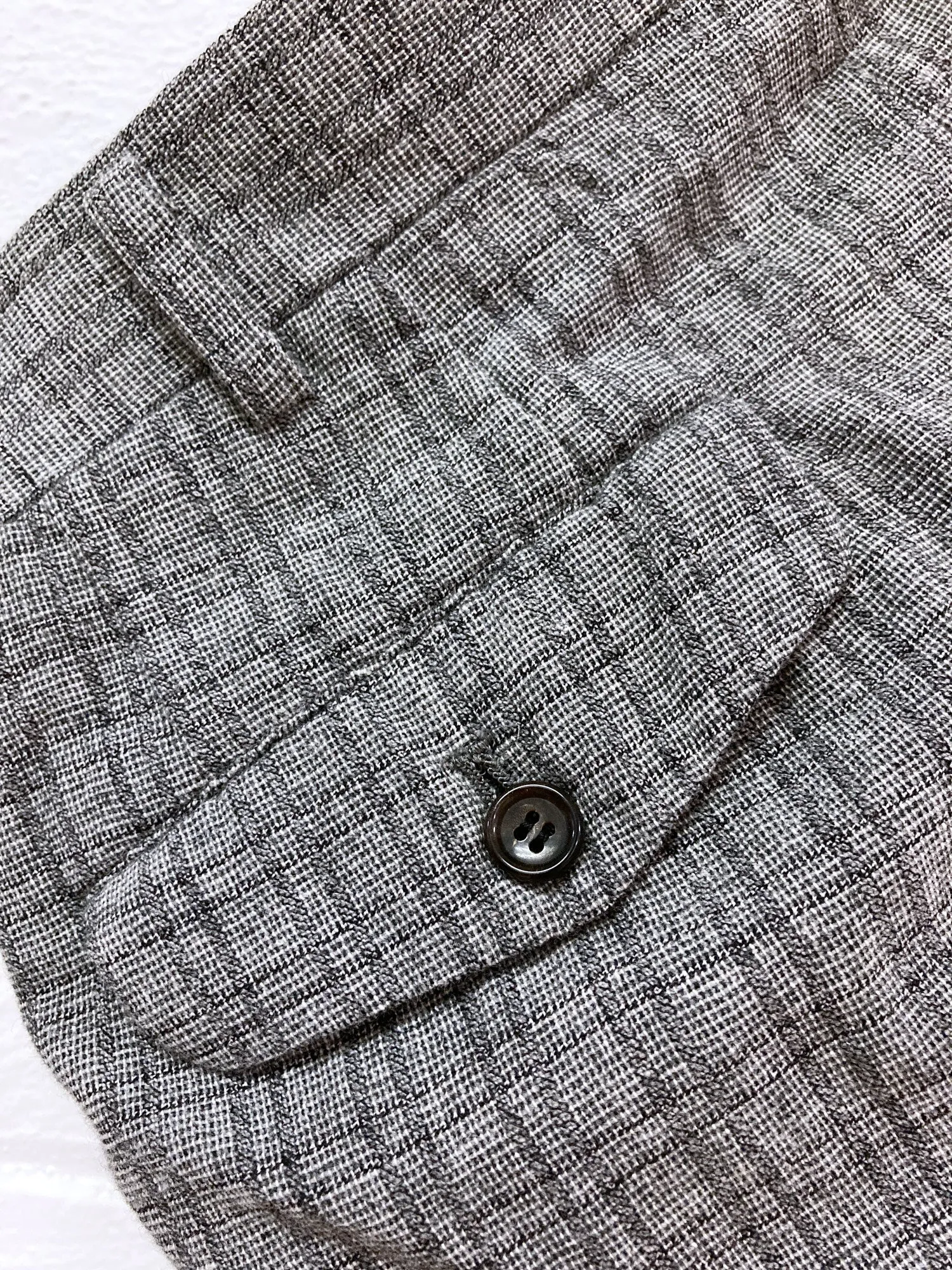 Comme des Garcons Homme 1995 grey wool check pleated trousers - M