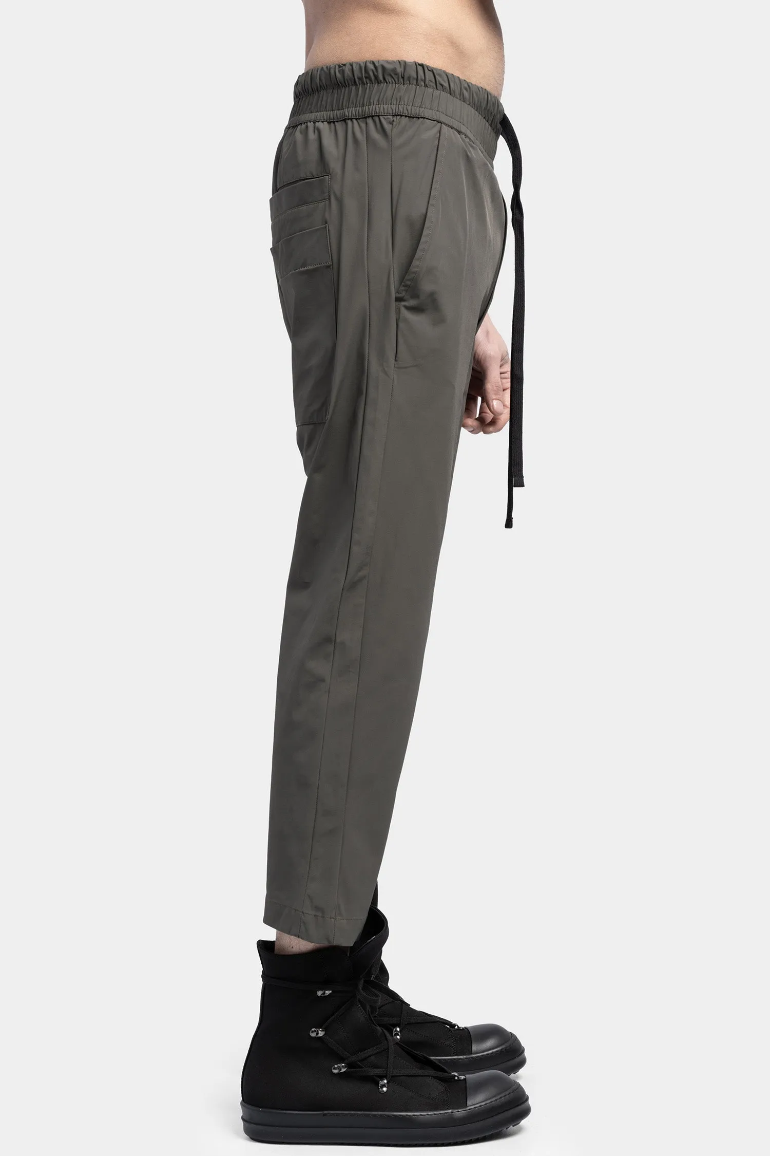 Cropped drawstring trousers, Ivy green