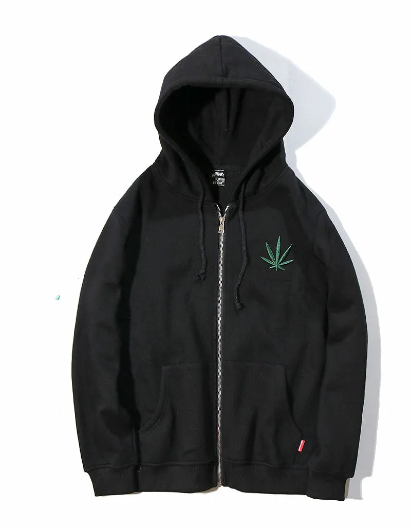 Dank Master Clean AF Weed Leaf Zip-Up Hoodie