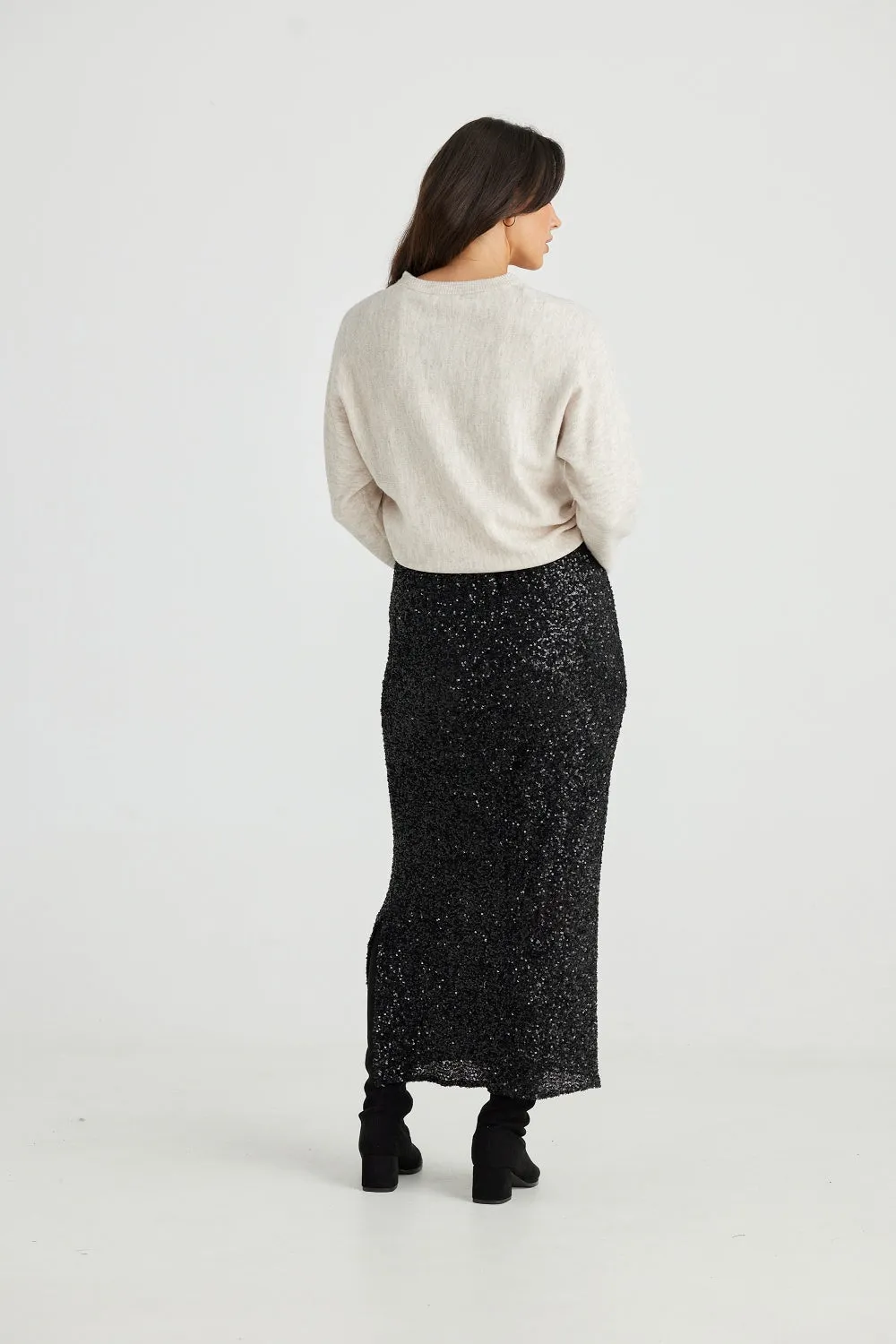 DAZZLE SEQUIN MIDI SKIRT