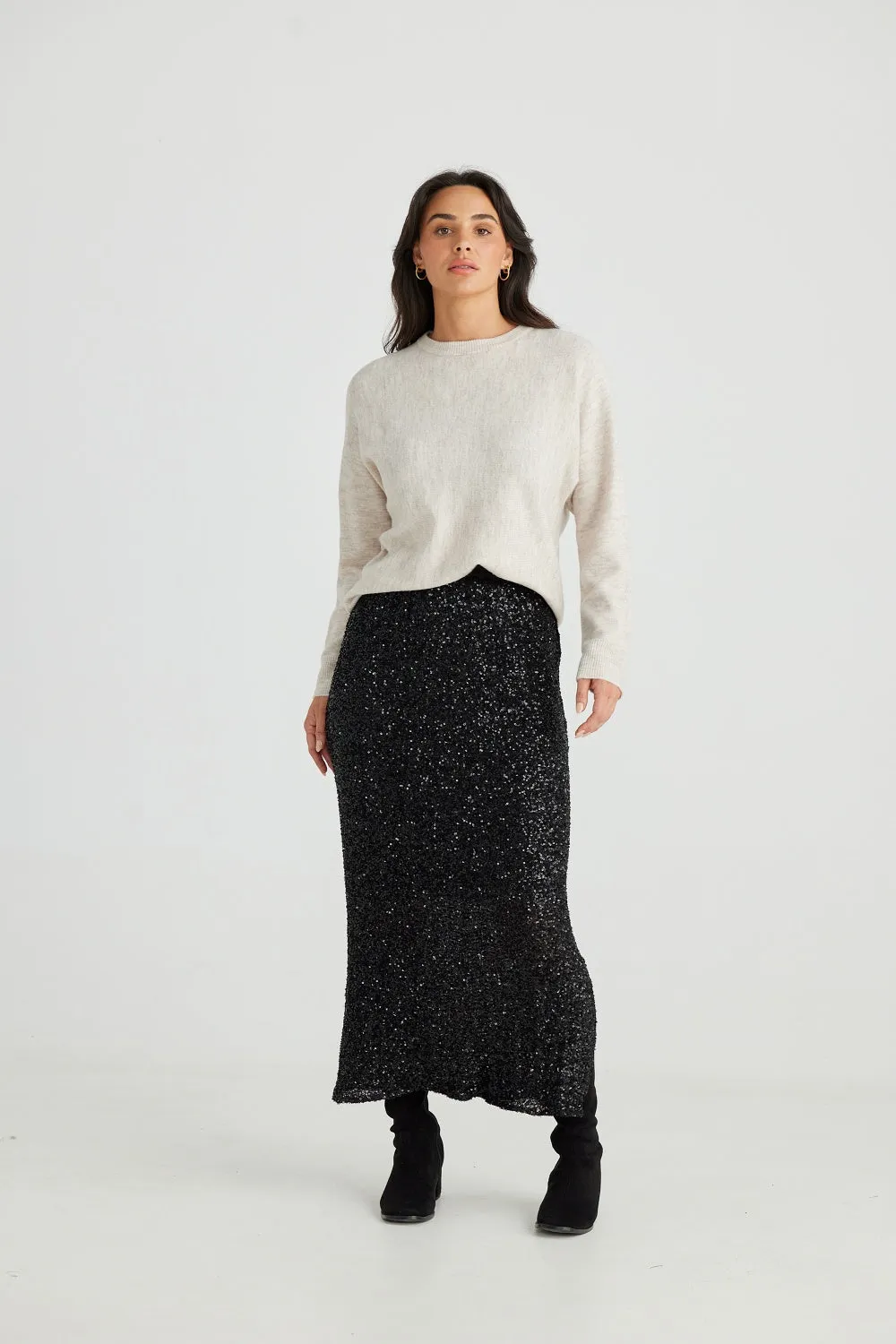 DAZZLE SEQUIN MIDI SKIRT