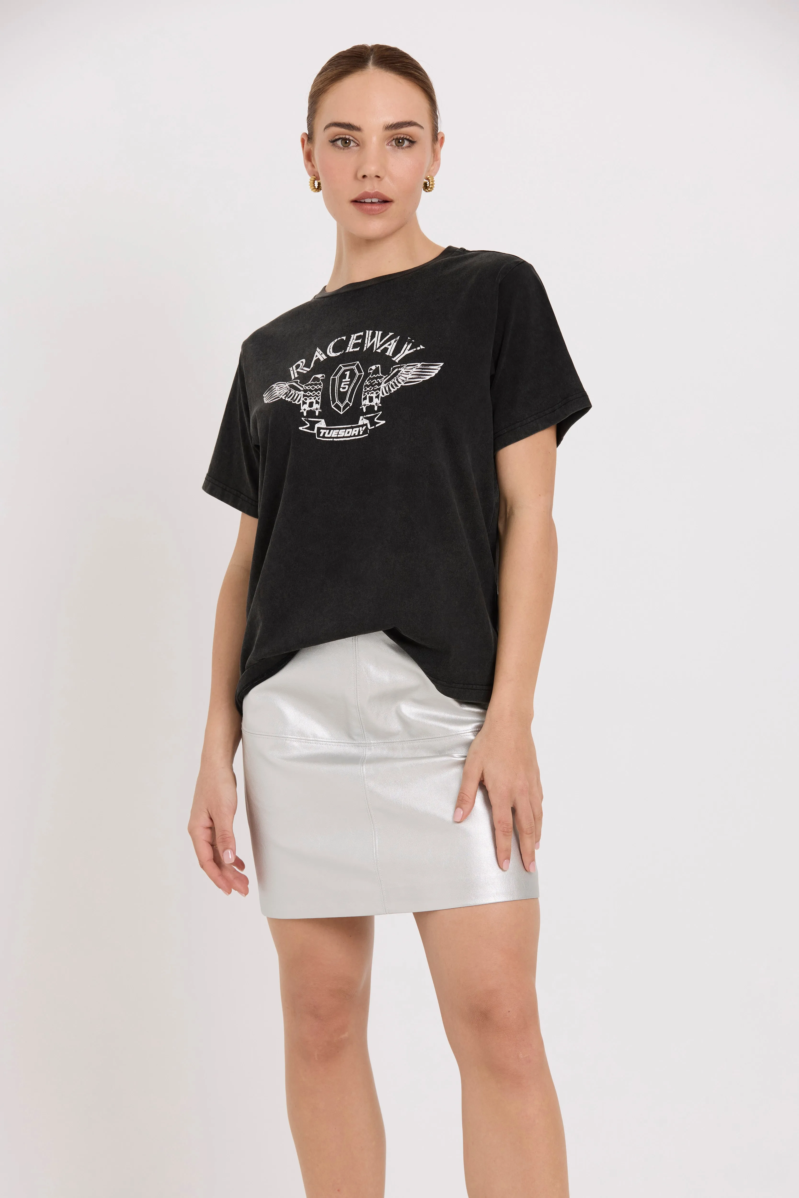 Emili Mini Skirt | Silver