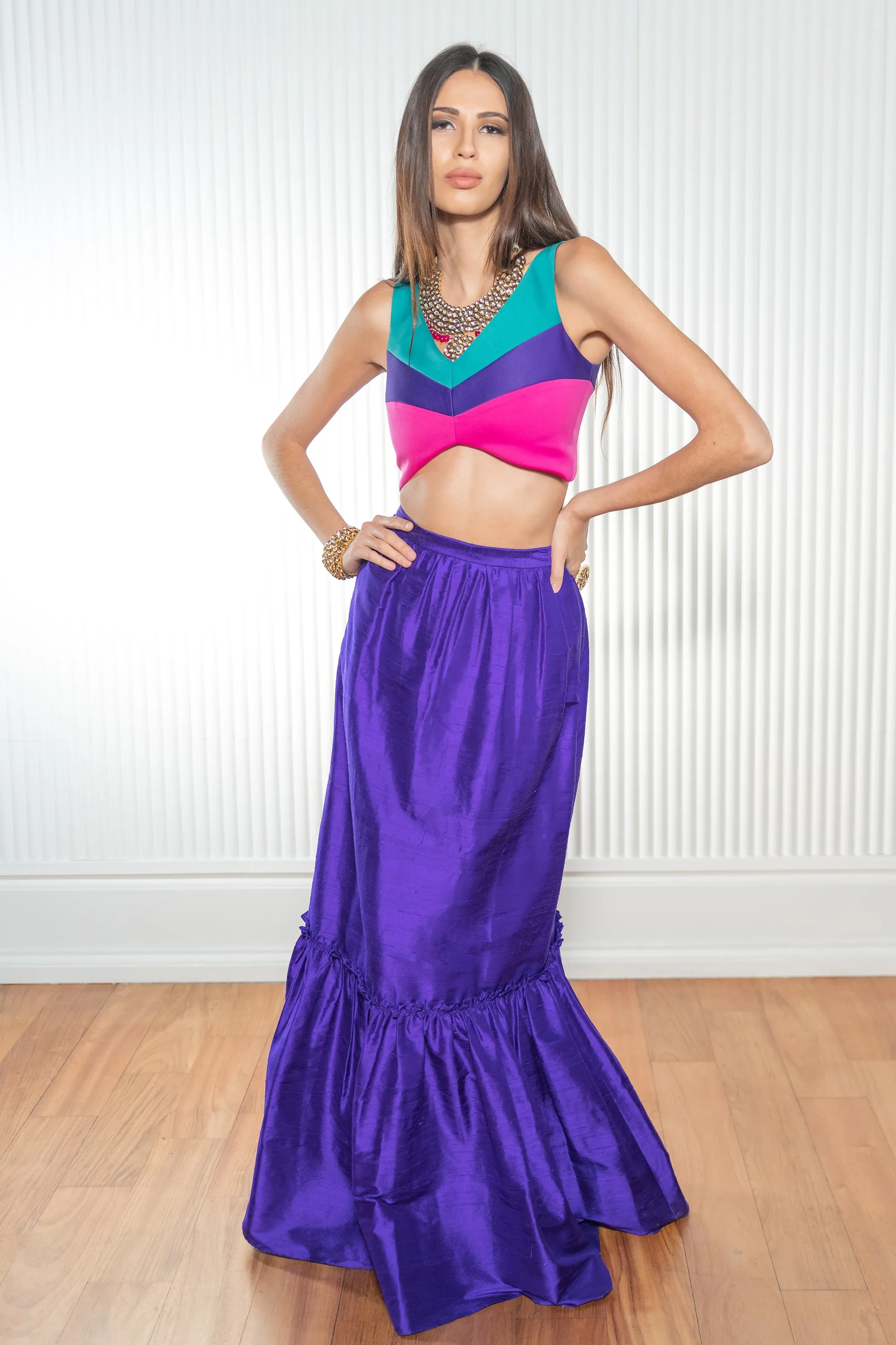 EMILIA Single Tiered Lehenga Skirt