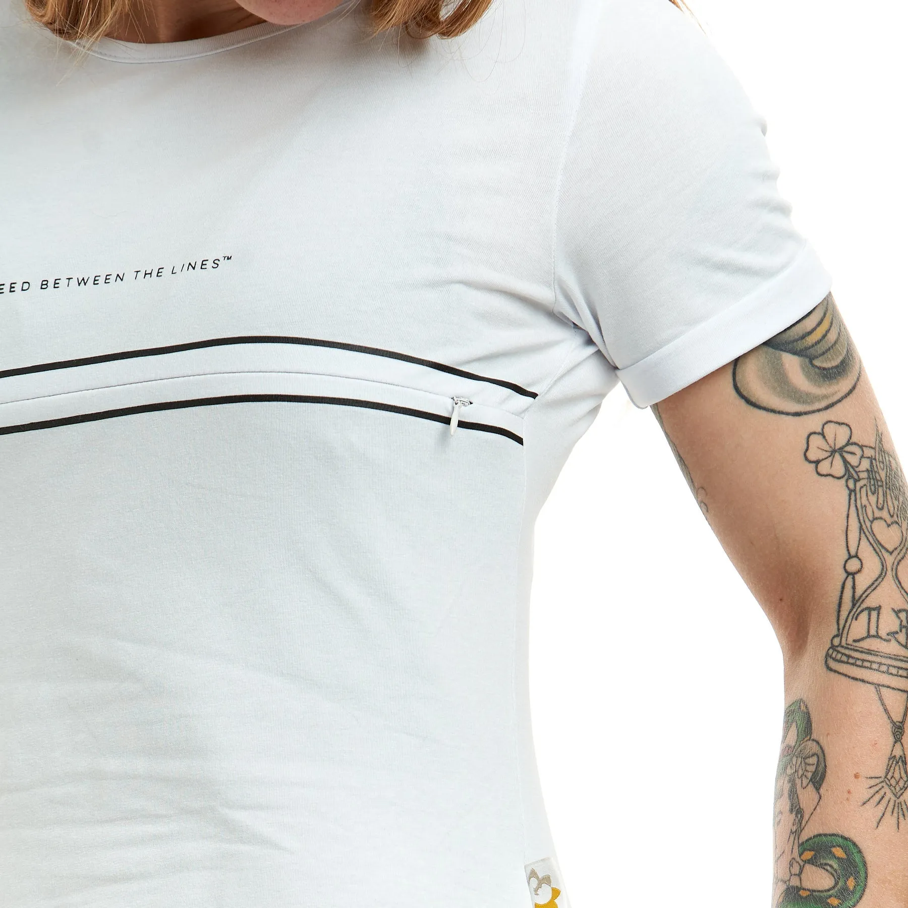 ‘FEED BETWEEN THE LINES’ Breastfeeding Tee