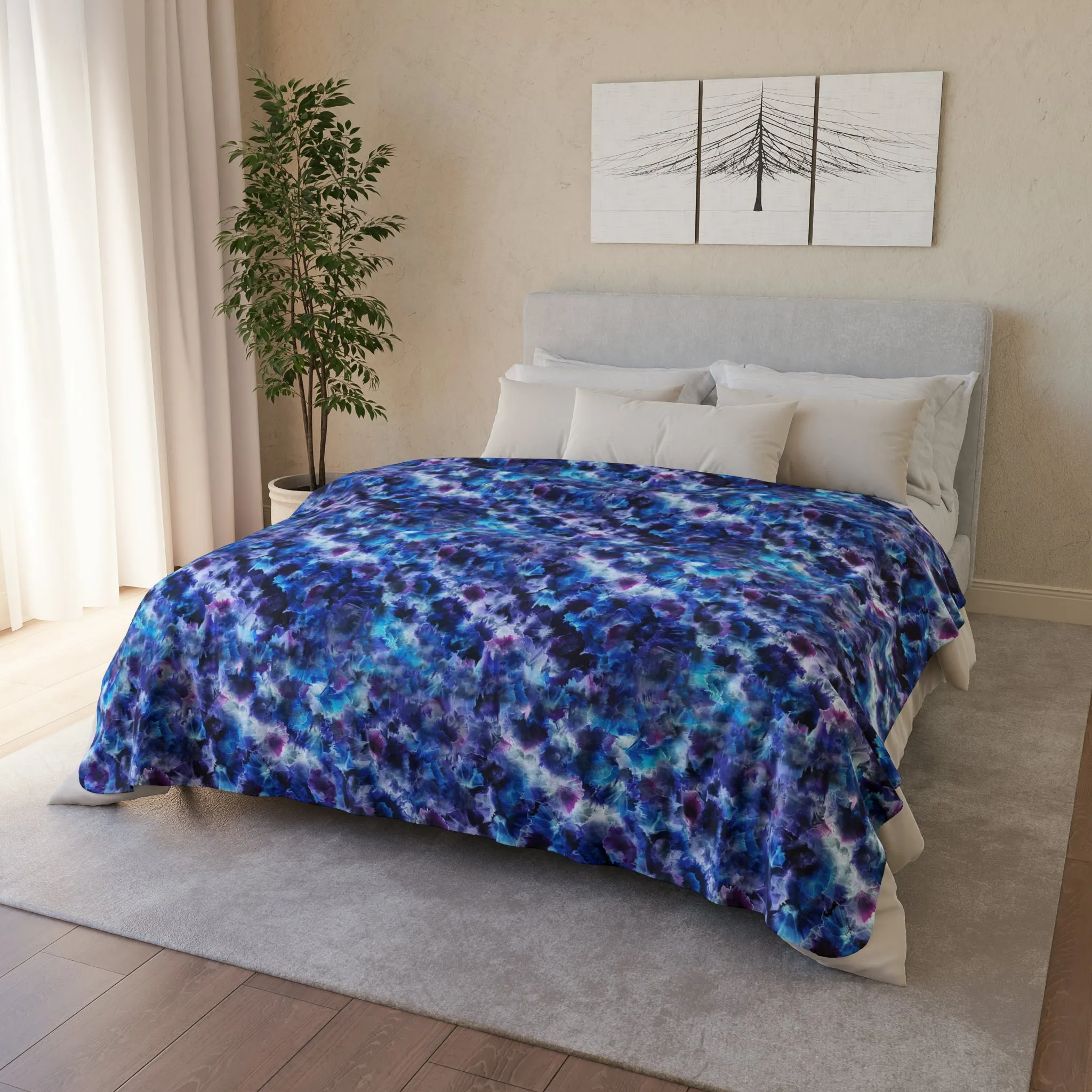 Fleece Sherpa Blanket - Blue Cosmos