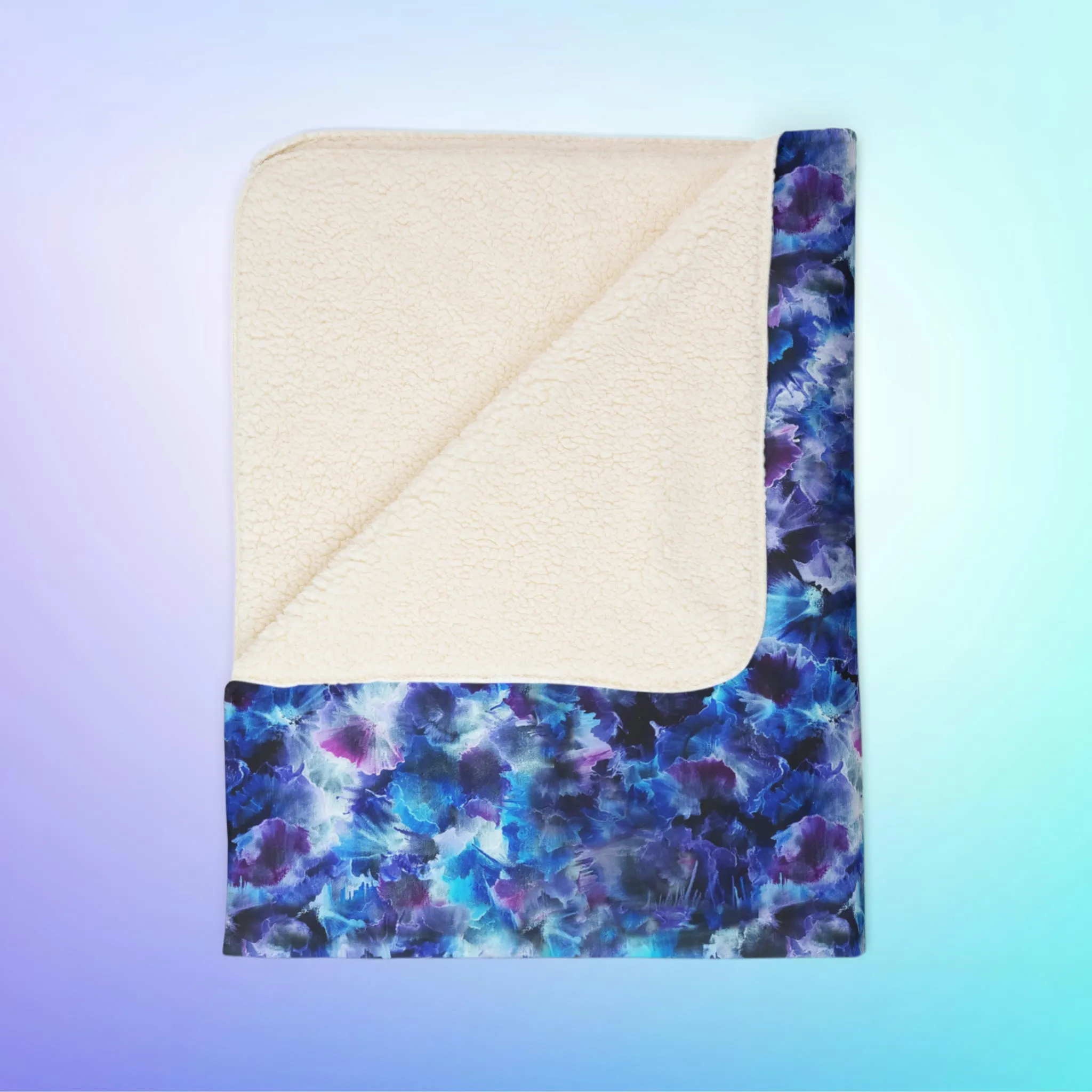 Fleece Sherpa Blanket - Blue Cosmos