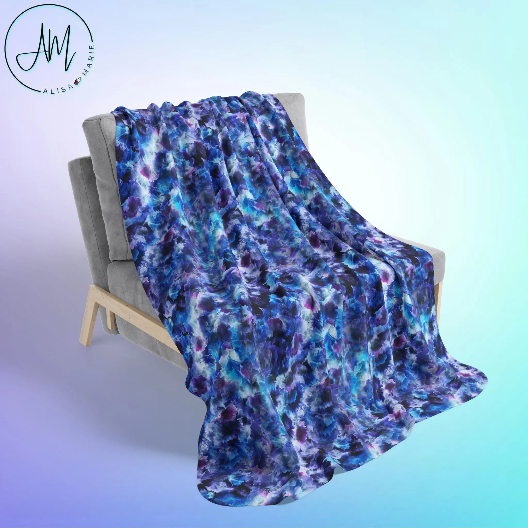 Fleece Sherpa Blanket - Blue Cosmos