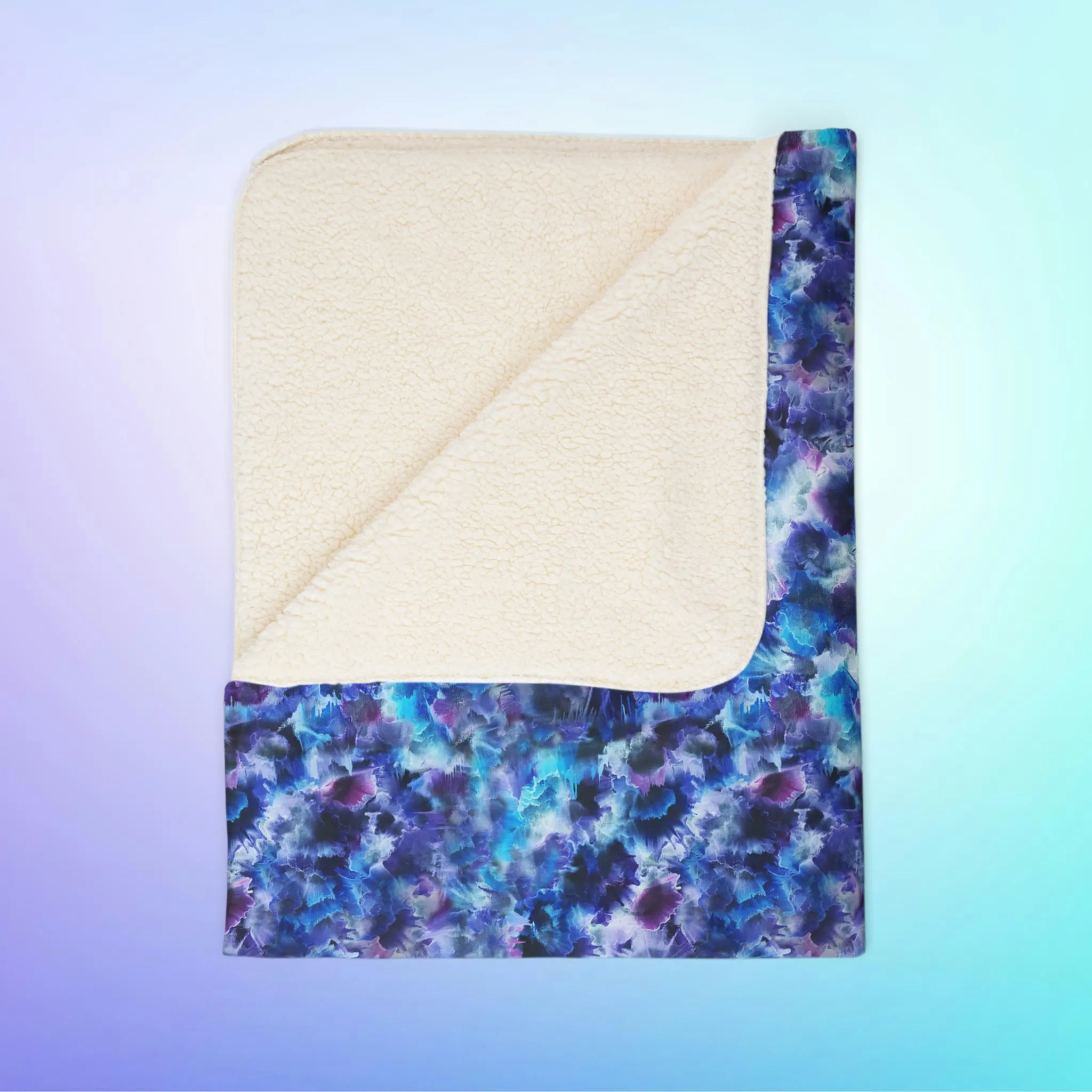 Fleece Sherpa Blanket - Blue Cosmos