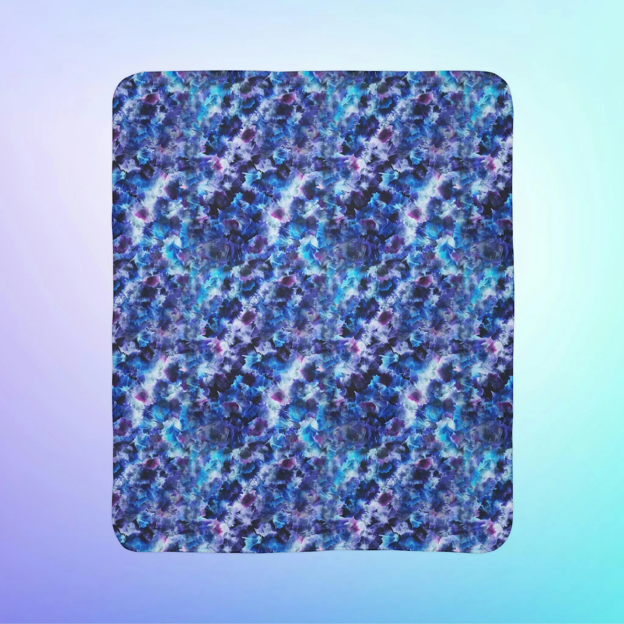 Fleece Sherpa Blanket - Blue Cosmos