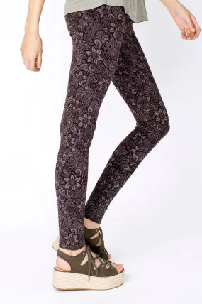 FLOWER TIGHTS CHARCOAL