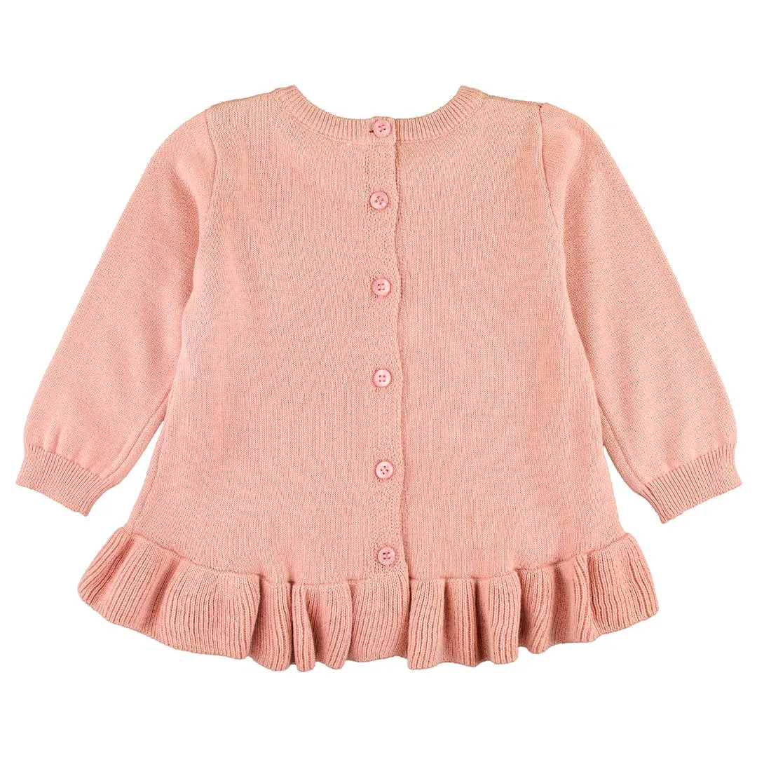 French Rose Ruffle Hem Sweater / Pink