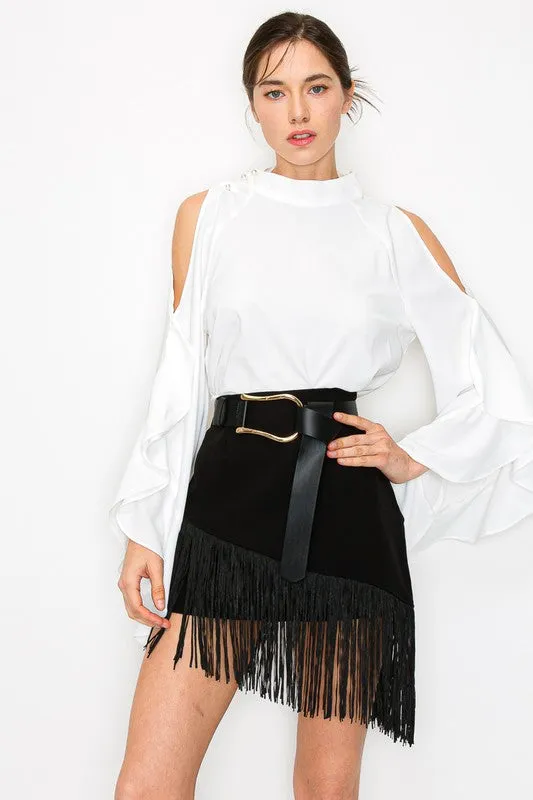 Fringe Mini Skirt