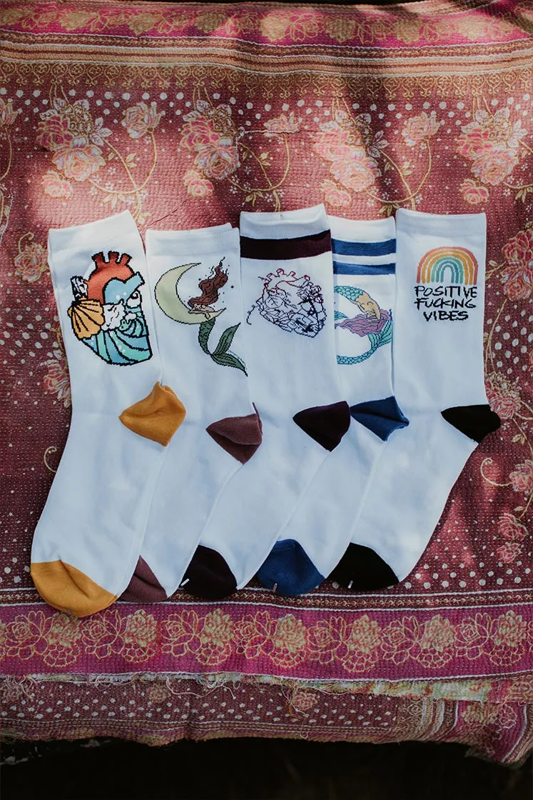 Garden Heart Socks