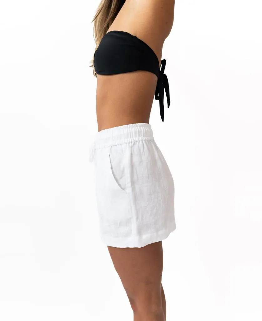 Gigi Linen Mini Skirt | White