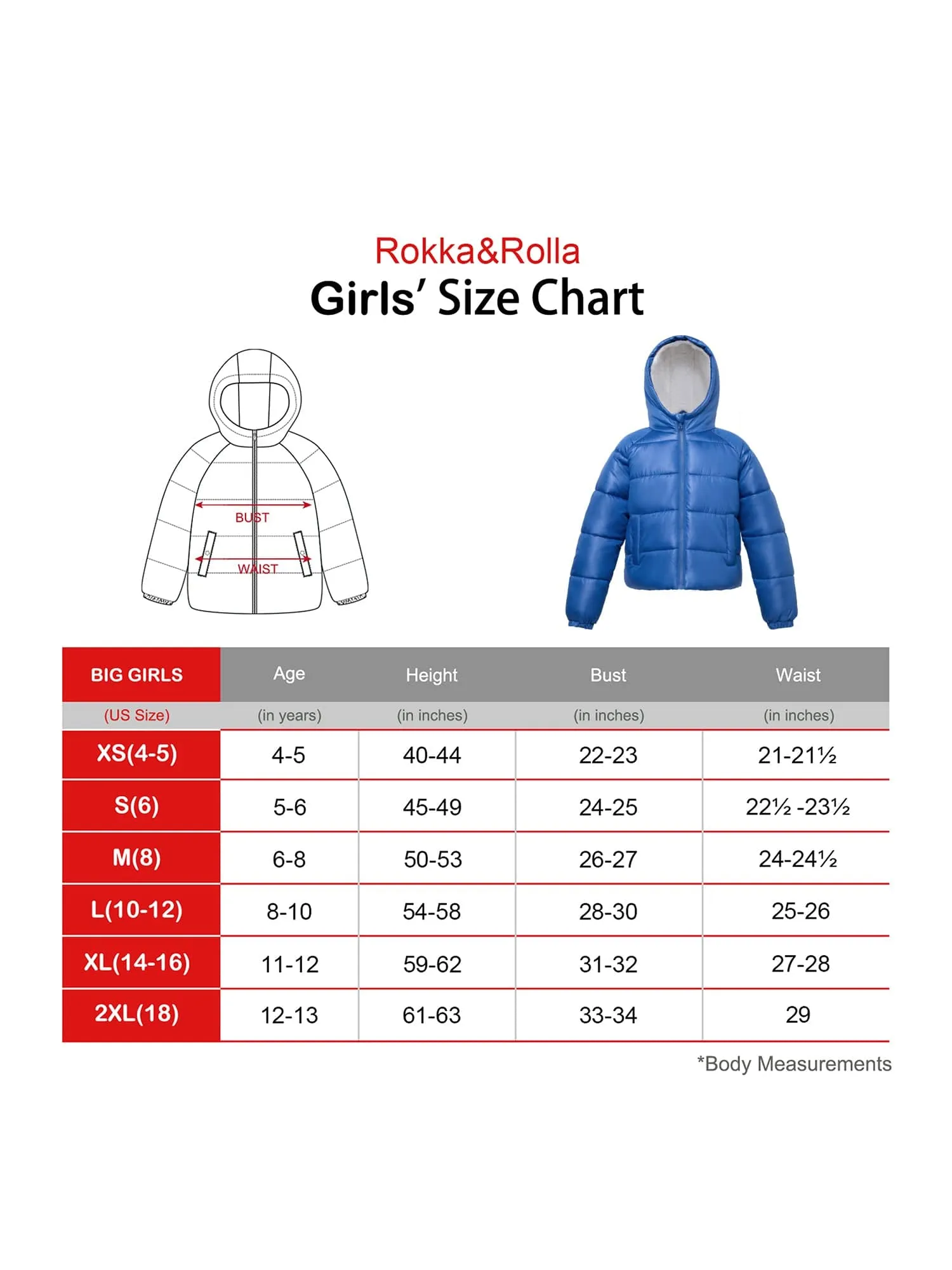 Girls' Heavyweight Puffer Jacket Sherpa Lined Bubble Coat