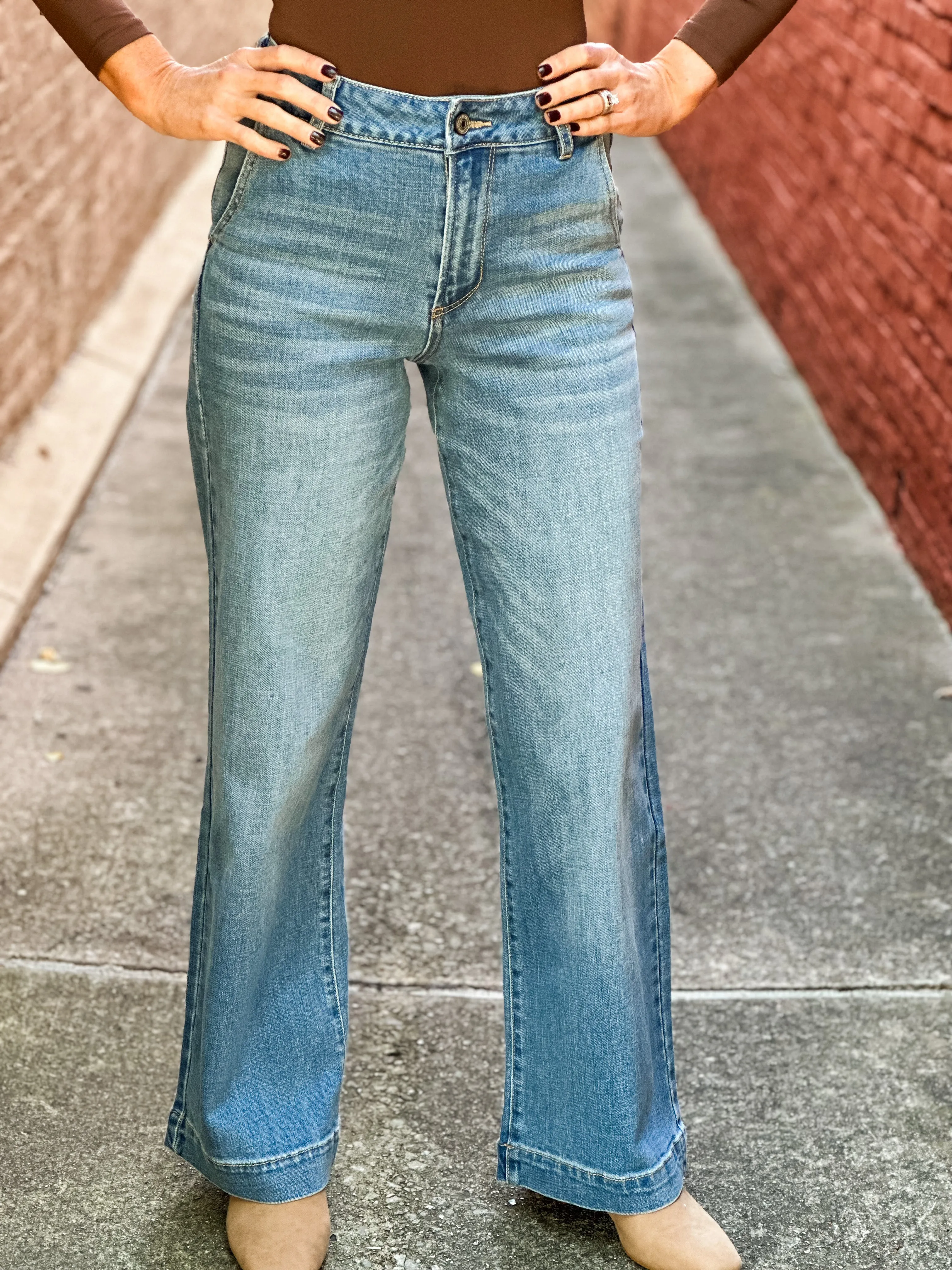 High Rise Trouser Wide Leg Jeans