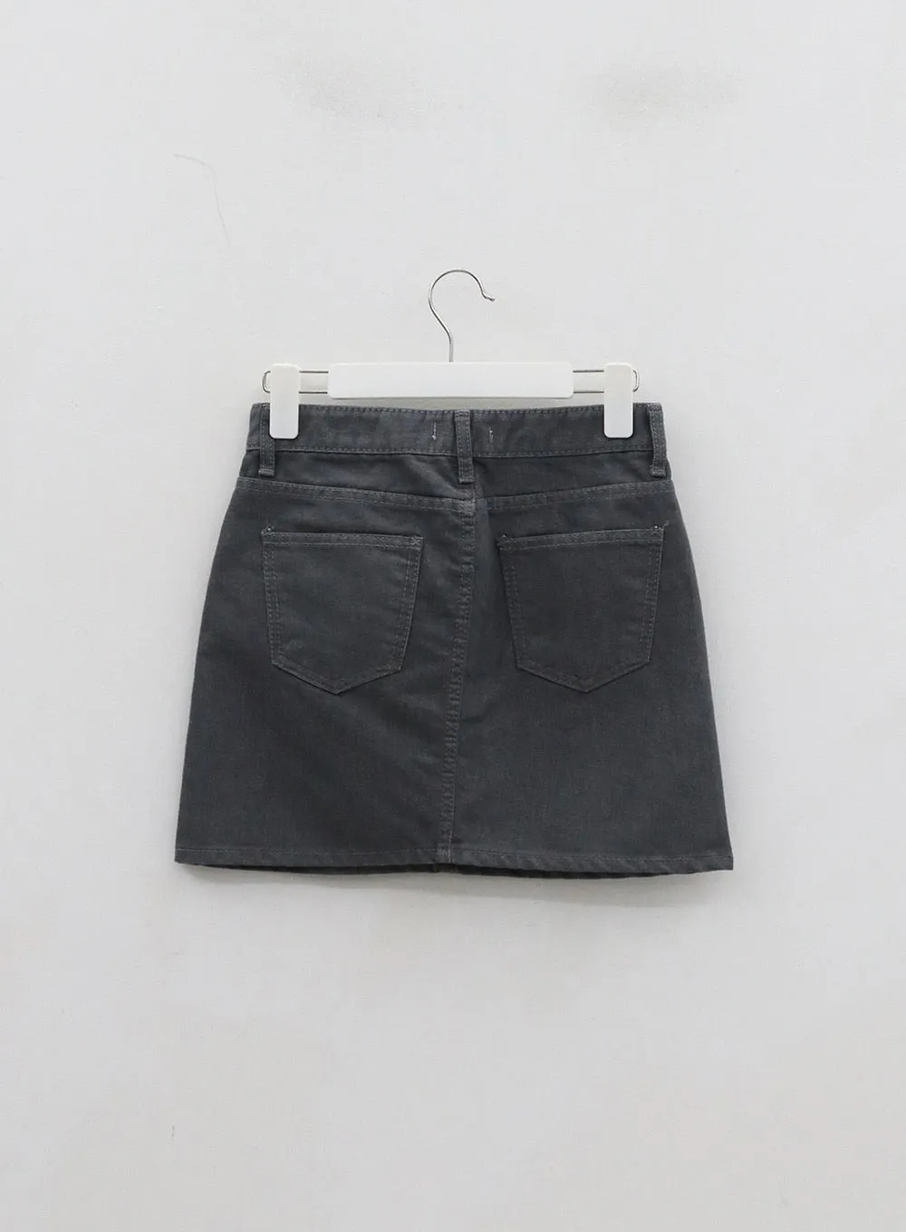 High Waist Cotton Mini Skirt OJ327