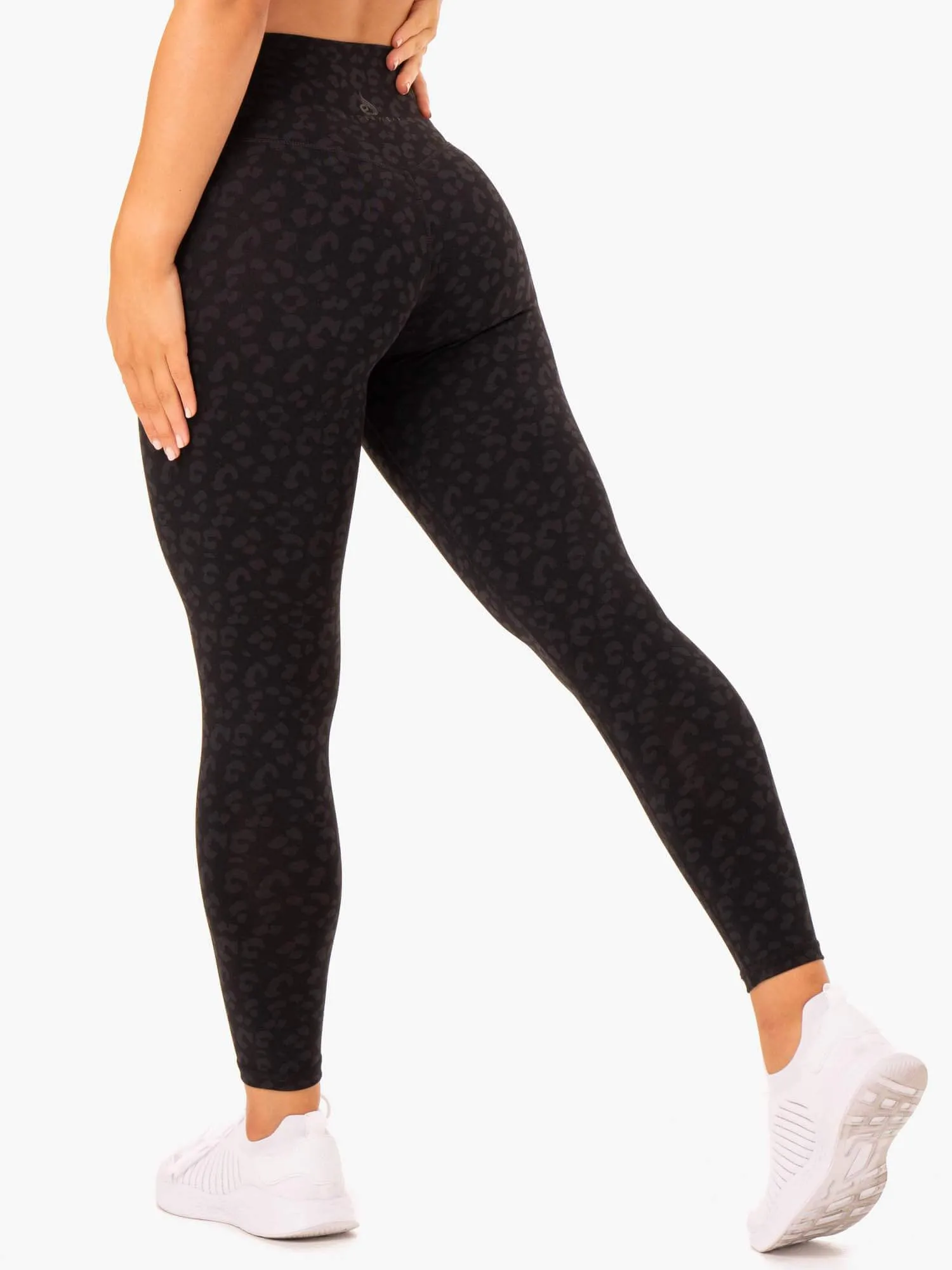 Hybrid Full Length Leggings - Black Leopard