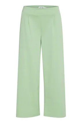 Ichi Kate Sus Wide Leg Cropped Trousers-Sprucestone-20116301