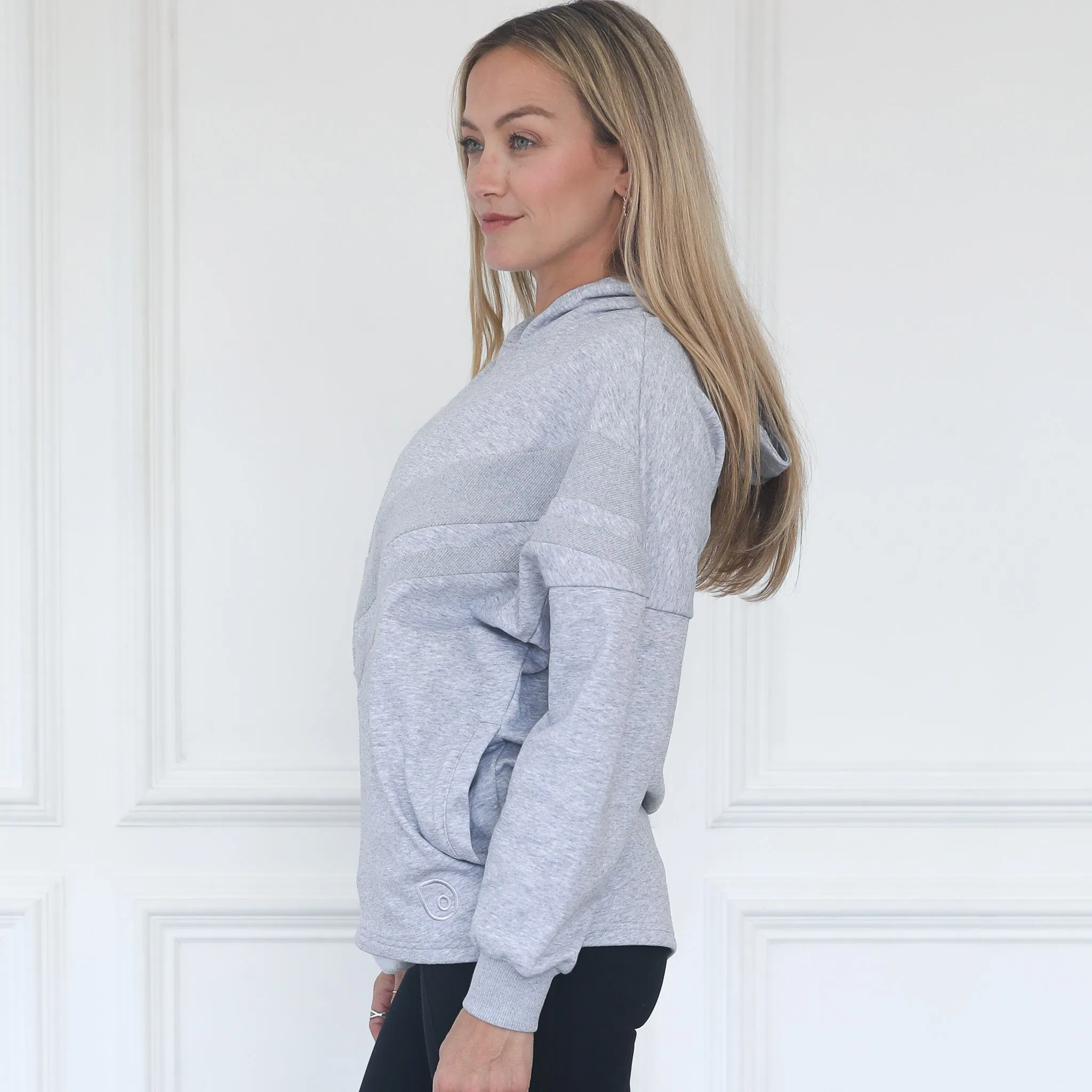 Isabella The Organic Oversized Nursing & Pregnancy Hoodie (Heather Grey)