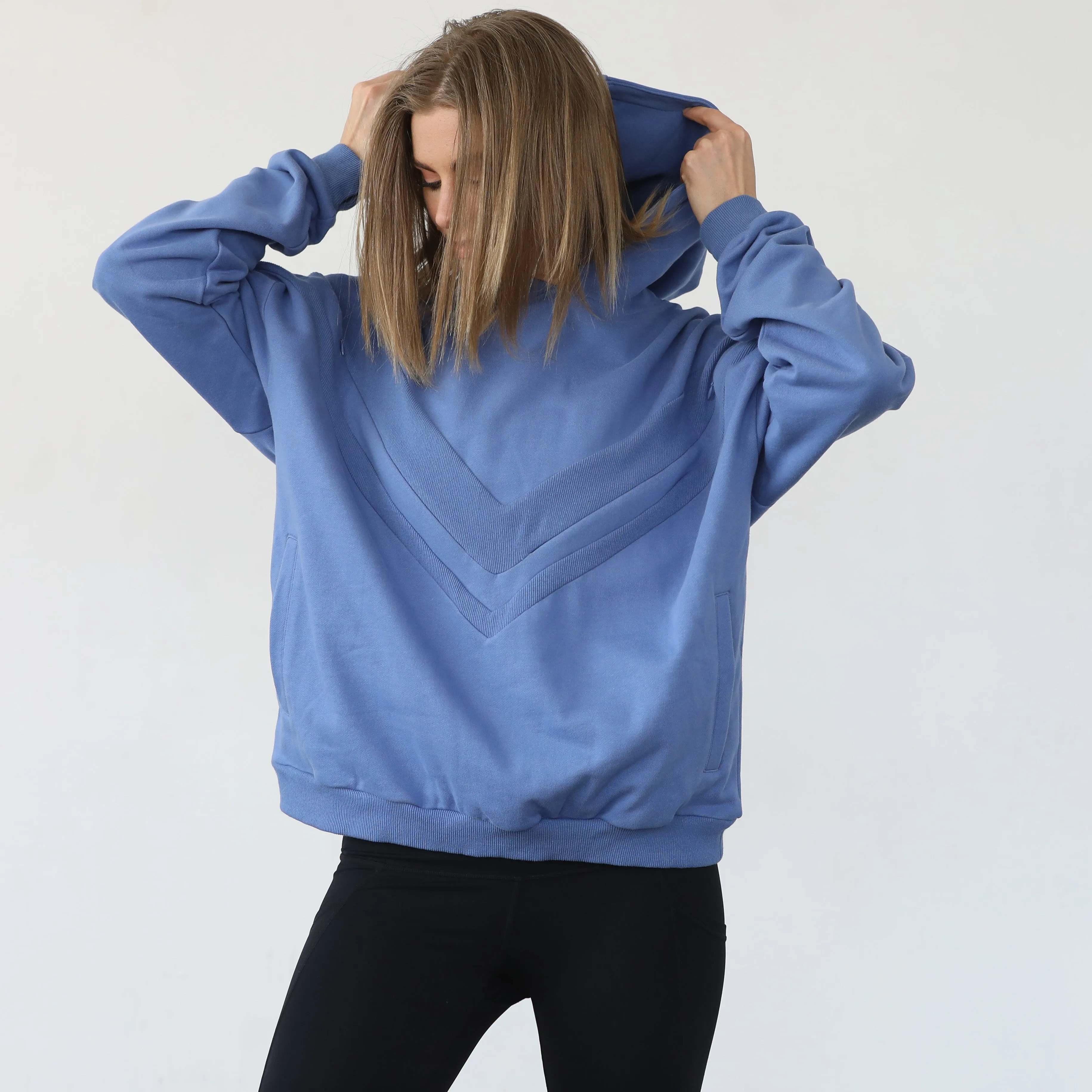 Isabella The Organic Oversized Nursing & Pregnancy Hoodie (Pitch Blue)