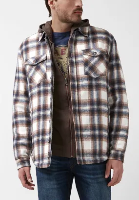 Jagig Men’s Shacket in Brown & Milk Plaid - BM24157