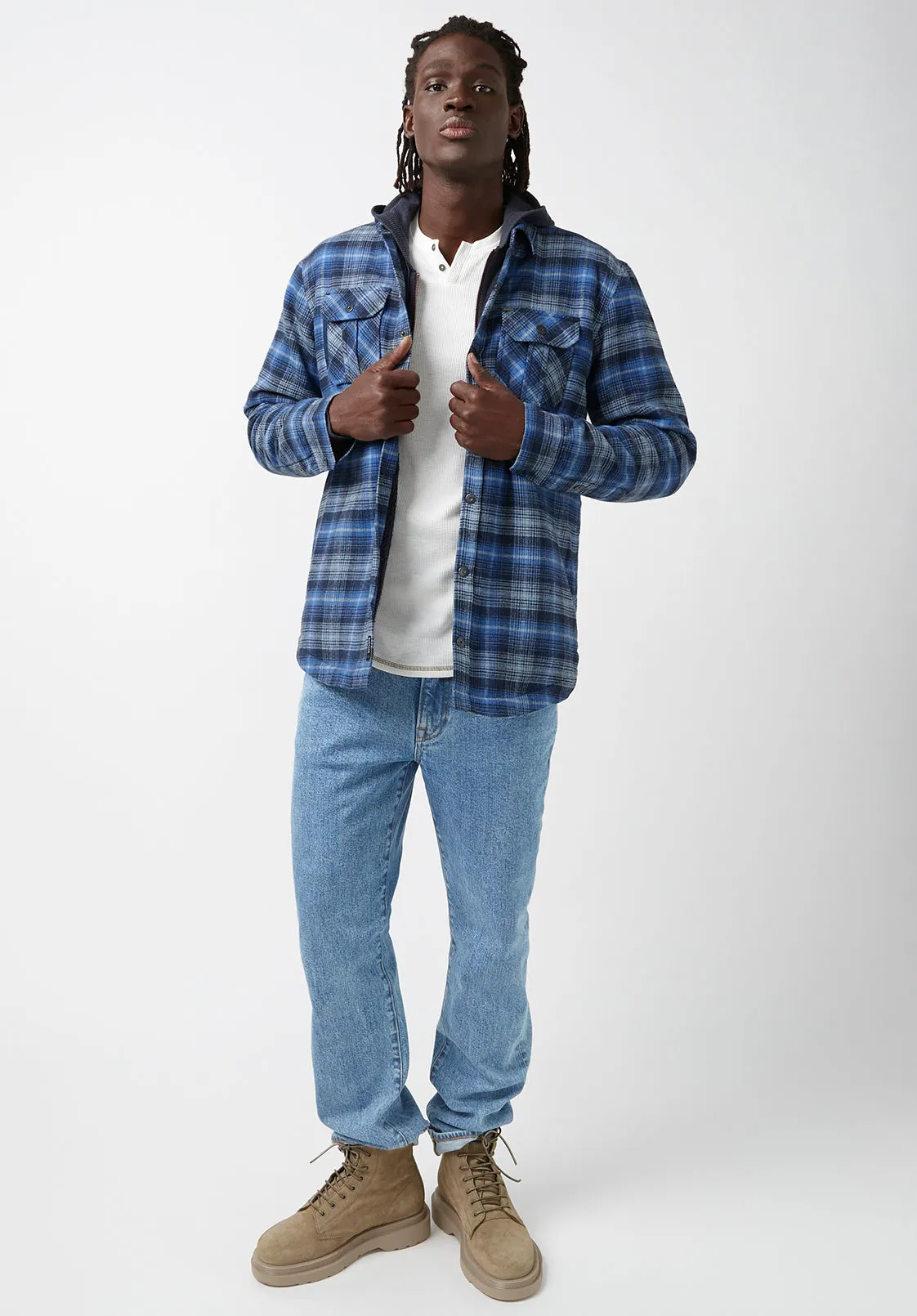 Jaral Men’s Shacket in Blue Plaid - BM24163