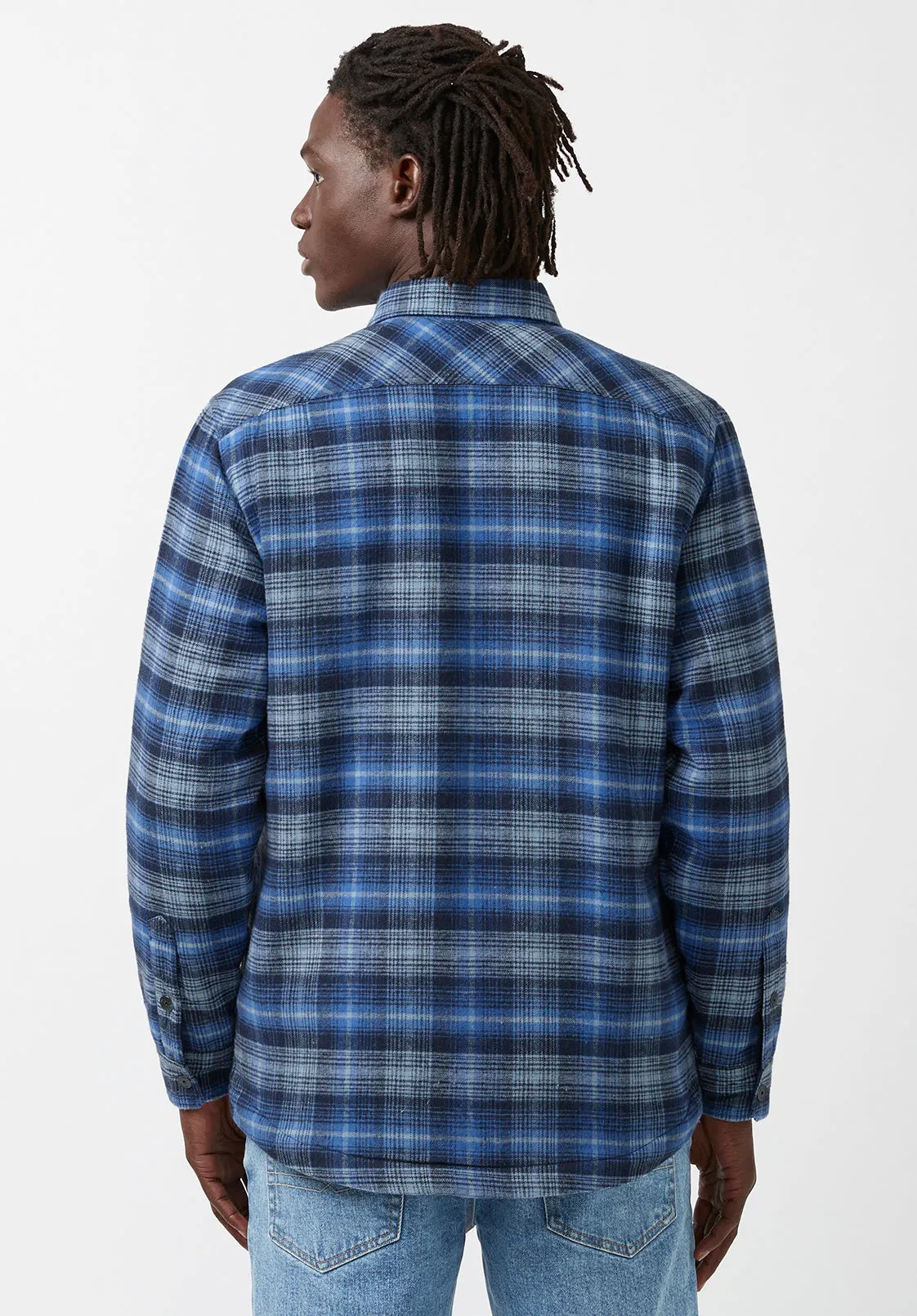 Jaral Men’s Shacket in Blue Plaid - BM24163