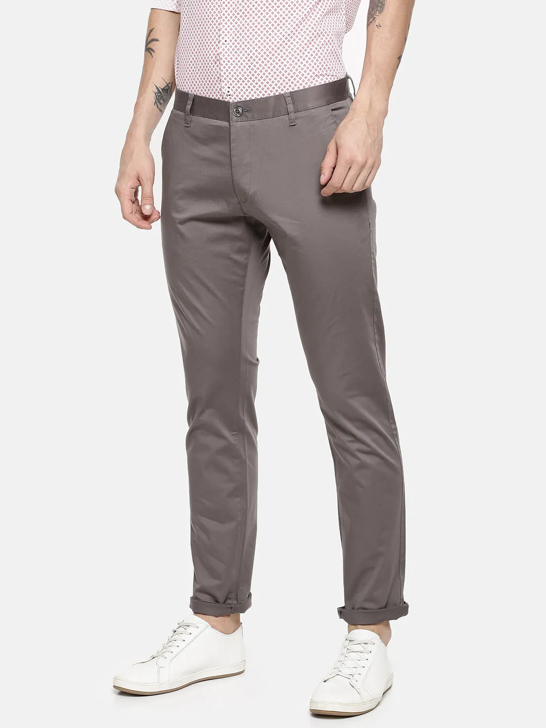 JDC Casual Solid Trouser-Silver Grey