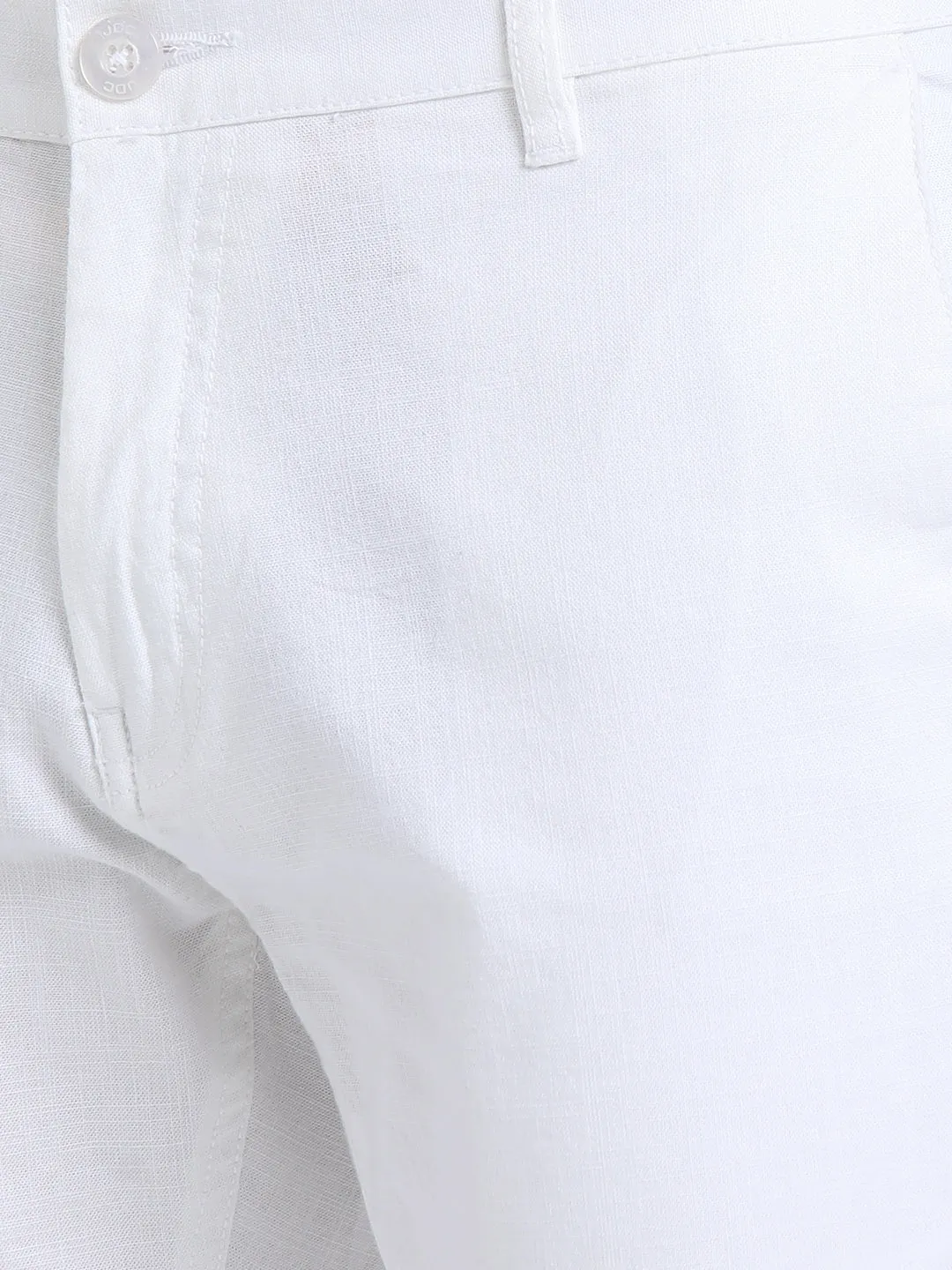 JDC Men White Solid Trouser