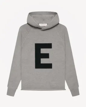 Kids' "Big E" Knit Hoodie in Dark Oatmeal