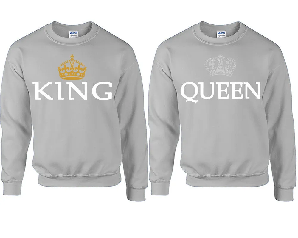 King and Queen Couple Matching Sweaters, Couple Crewnecks