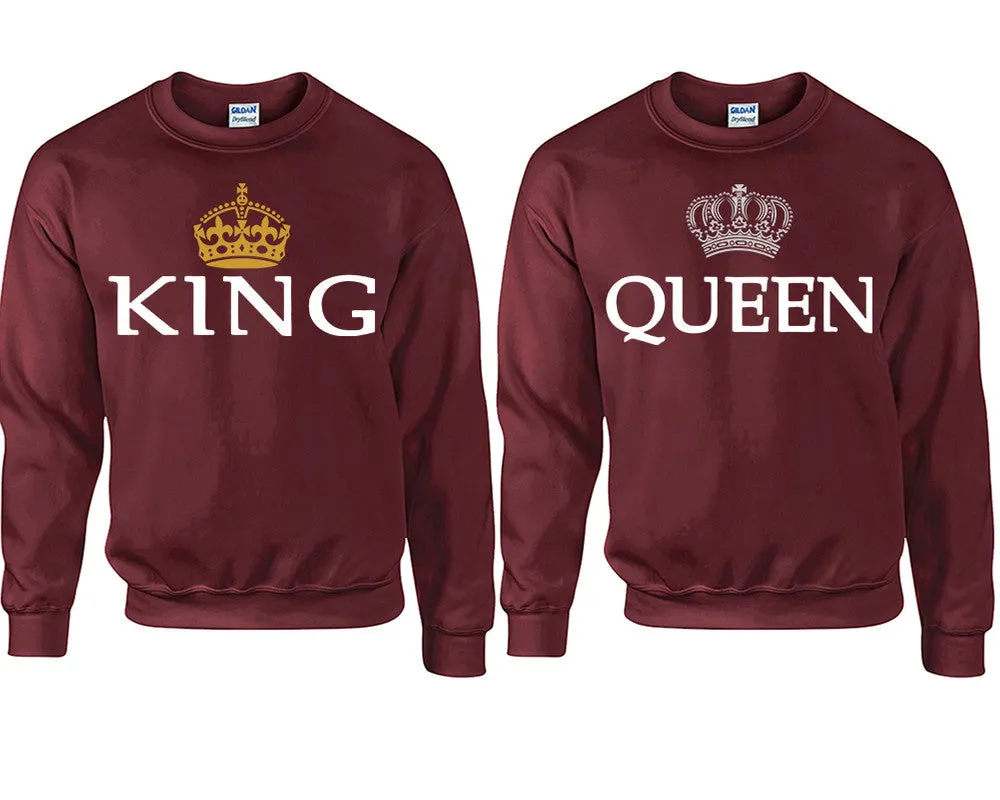 King and Queen Couple Matching Sweaters, Couple Crewnecks