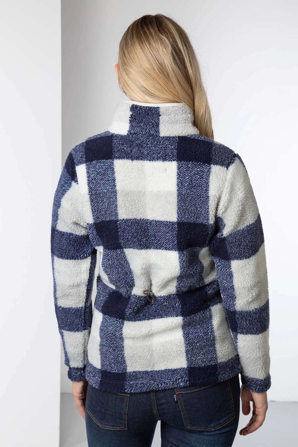 Ladies Sherpa Fleece Checked Jumper - Fimber