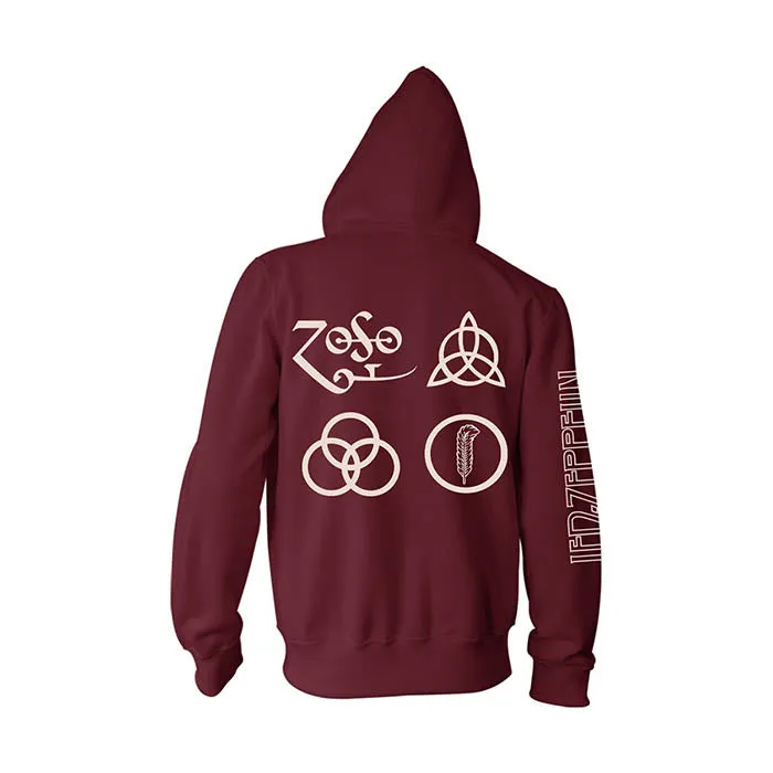 Led Zeppelin Symbols Zipped Hoodie