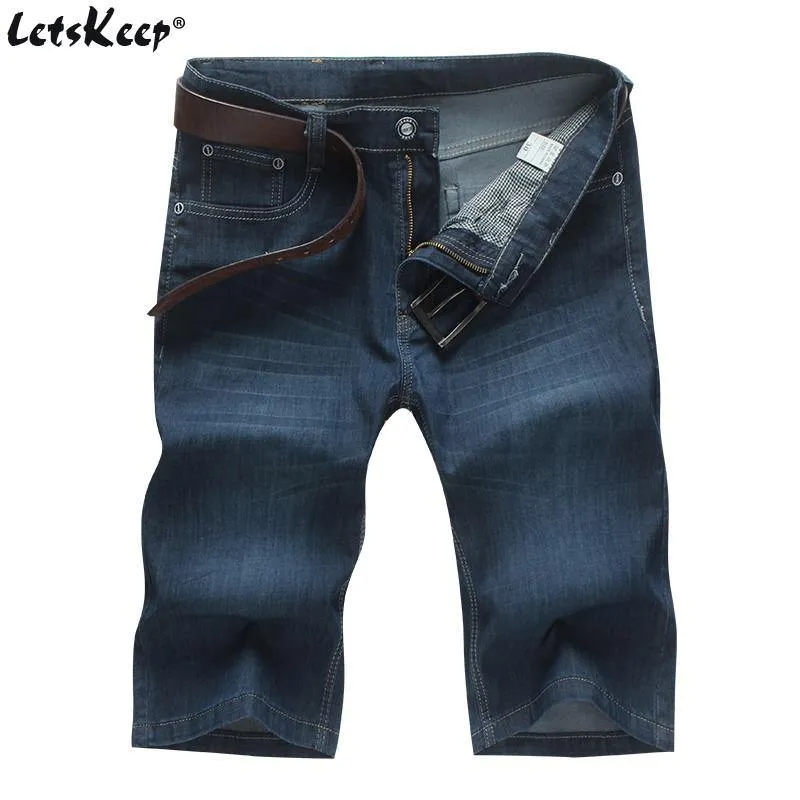 LetsKeep baggy jeans shorts men summer casual stretch short jeans mens loose demin shorts Size 44 46 48 50 Plus size MA404