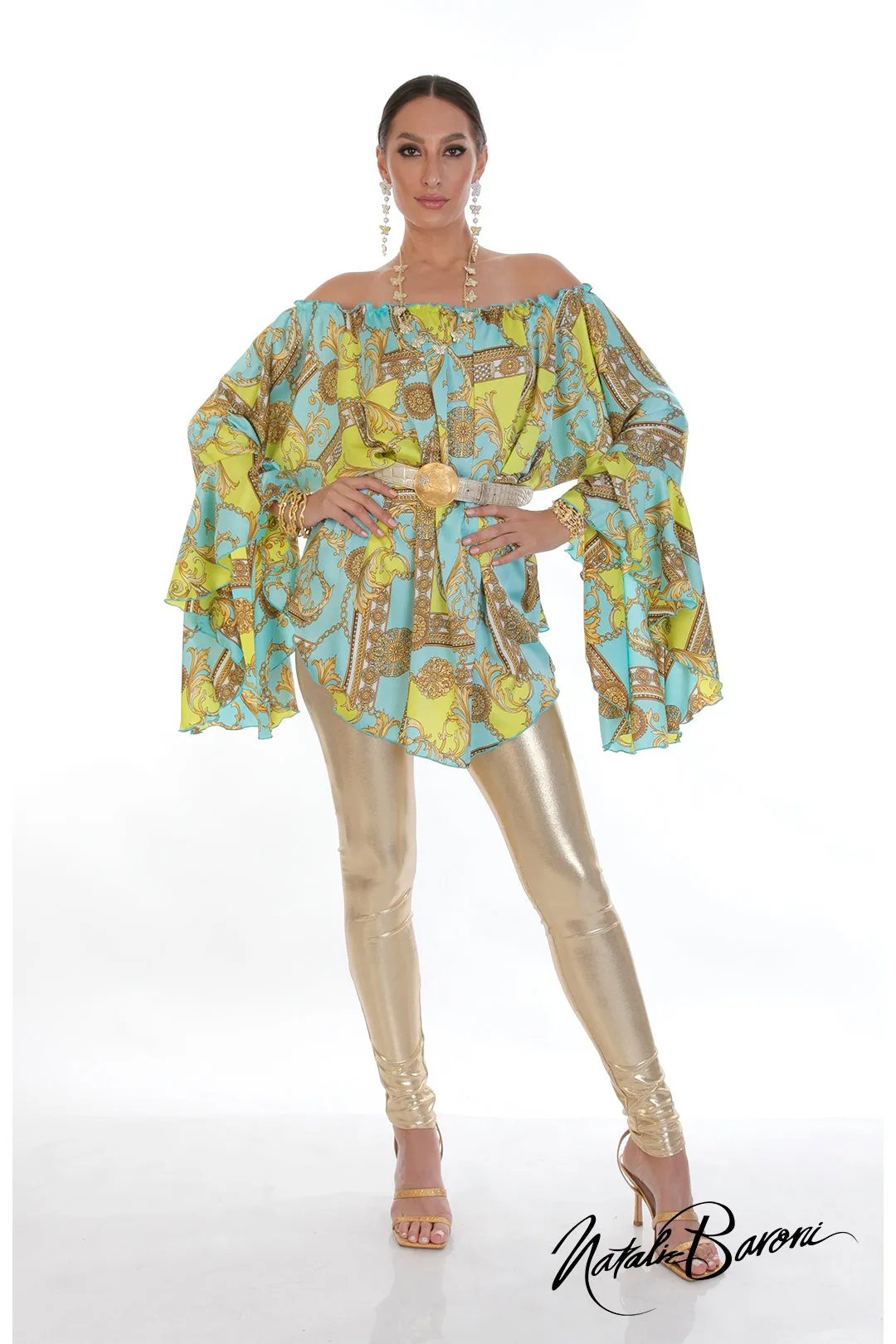 Long Silk Poetsleeve Top - Murano