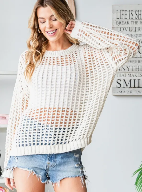 Loose Fit Crochet Sweater