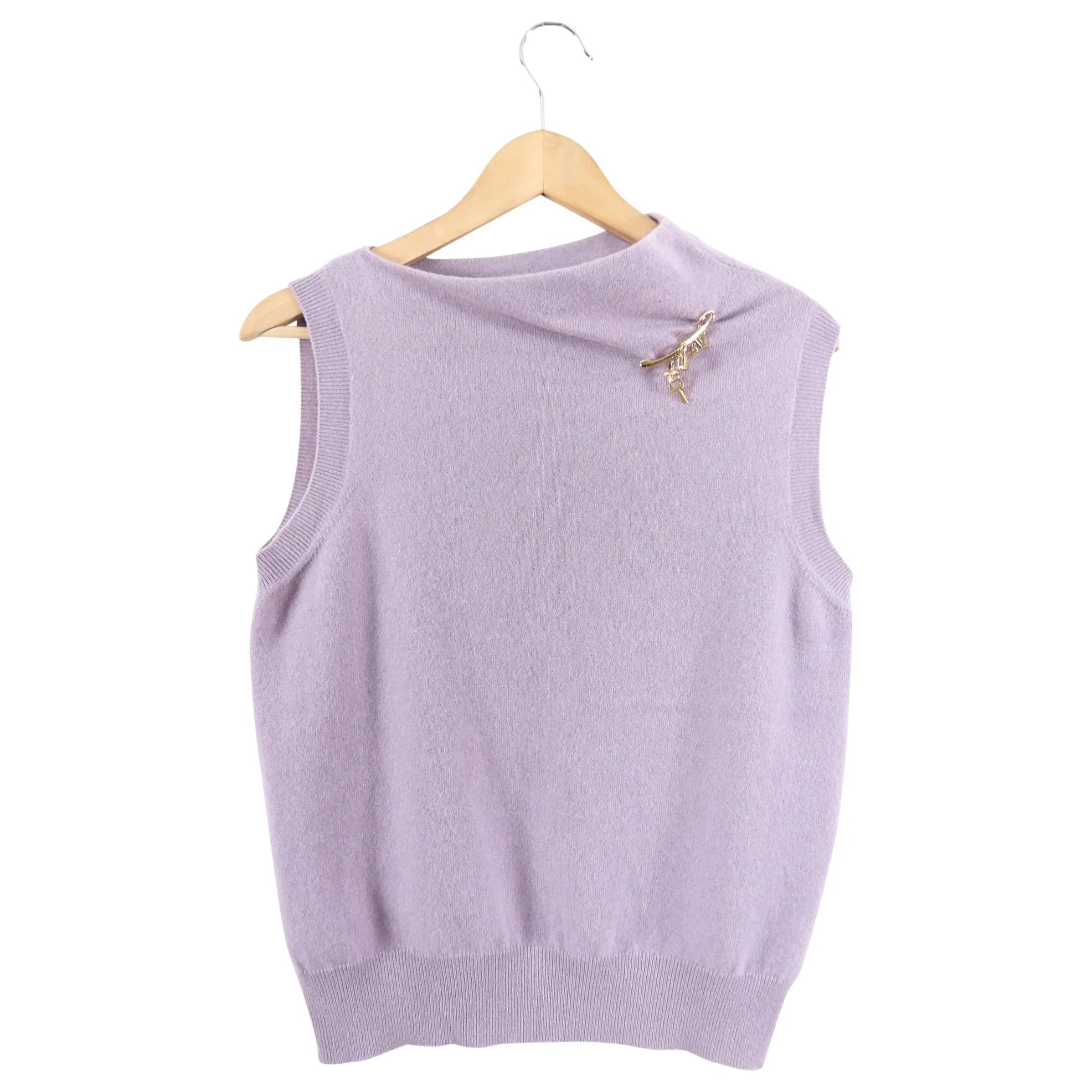 Louis Vuitton Lilac Purple Cashmere Sleeveless Sweater with Pin - S / M