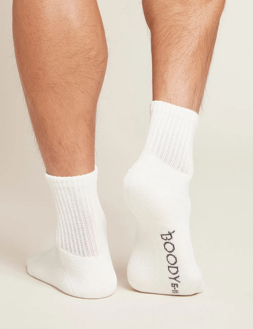 Men's Cushioned Quarter Crew Socks - White