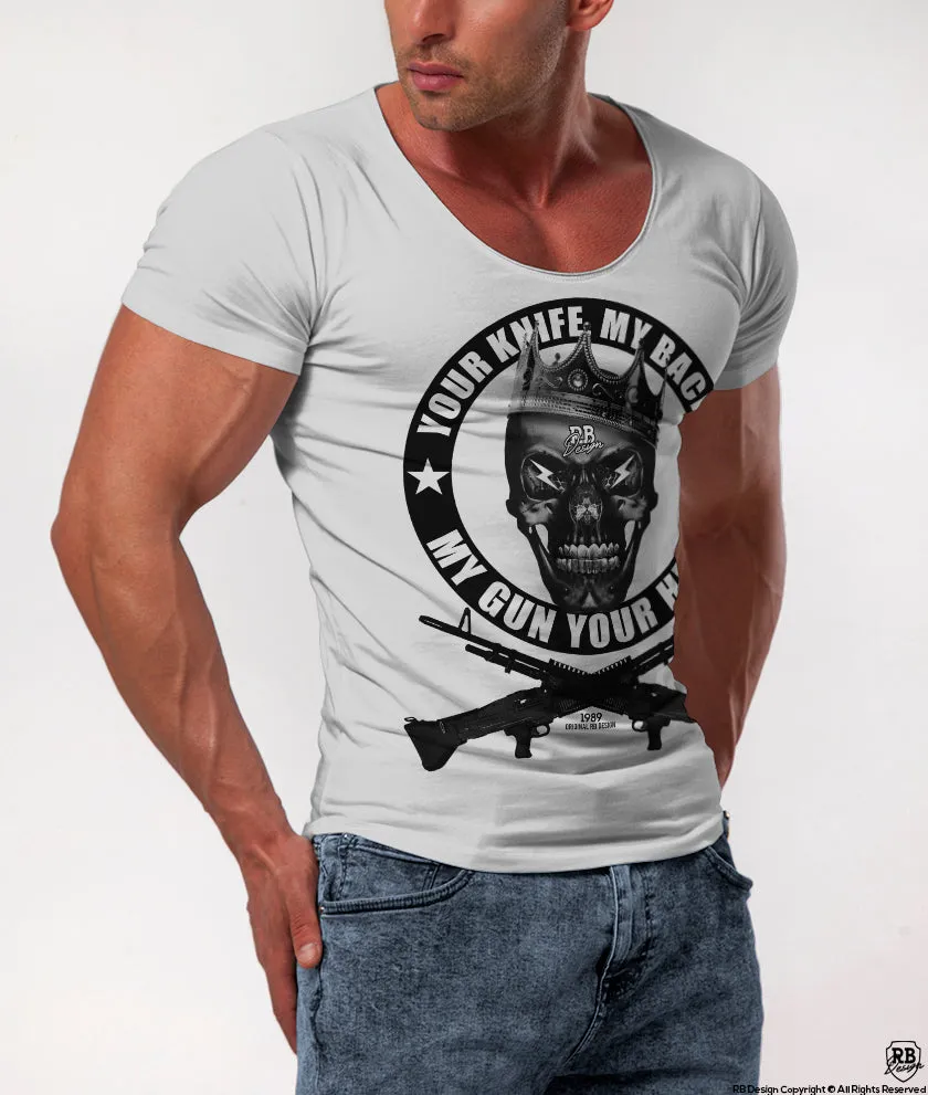 Men's Fashion Skull T-shirt "Creepy Angry King"/ Color Option / MD648