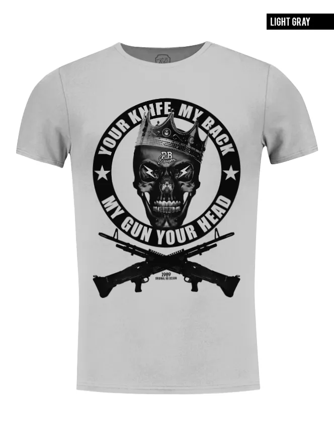 Men's Fashion Skull T-shirt "Creepy Angry King"/ Color Option / MD648