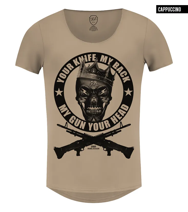 Men's Fashion Skull T-shirt "Creepy Angry King"/ Color Option / MD648