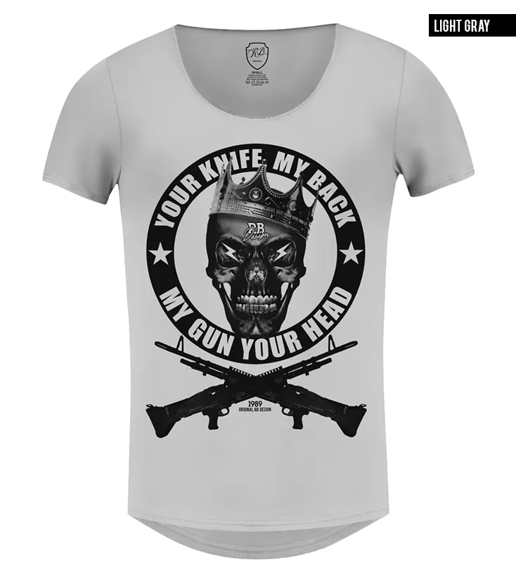 Men's Fashion Skull T-shirt "Creepy Angry King"/ Color Option / MD648