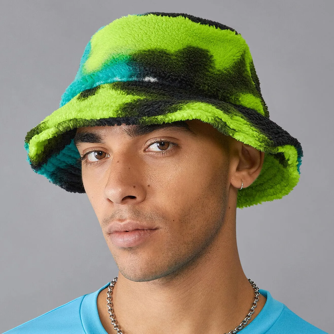 Mercedes AMG Petronas F1  Spray Camo Fleece Bucket Hat - Multicolor